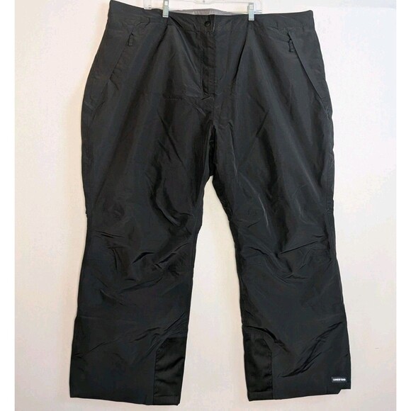 Lands End Snow Ski Pants Womens Plus Size 3X Black Nylon 24W 26W Snowboard - Picture 1 of 16
